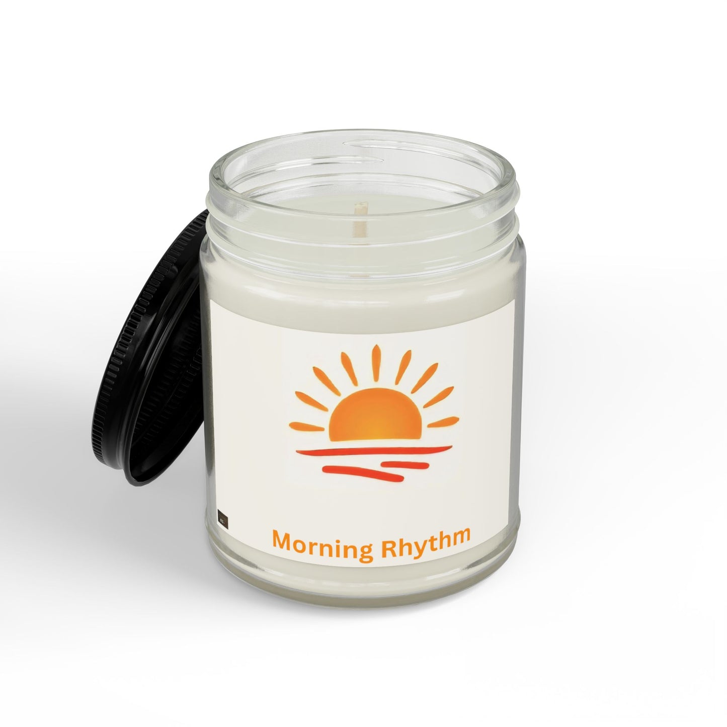 Morning Rhythm Soy Candle — Scented Clear Jar with Black Lid (4oz & 9oz)