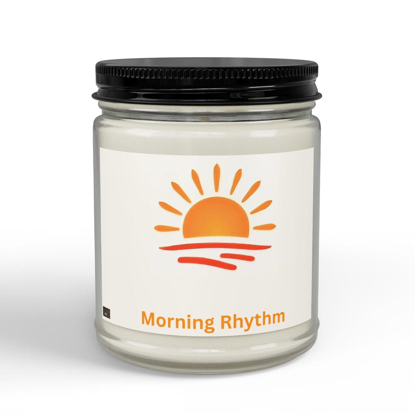 Morning Rhythm Soy Candle — Scented Clear Jar with Black Lid (4oz & 9oz)