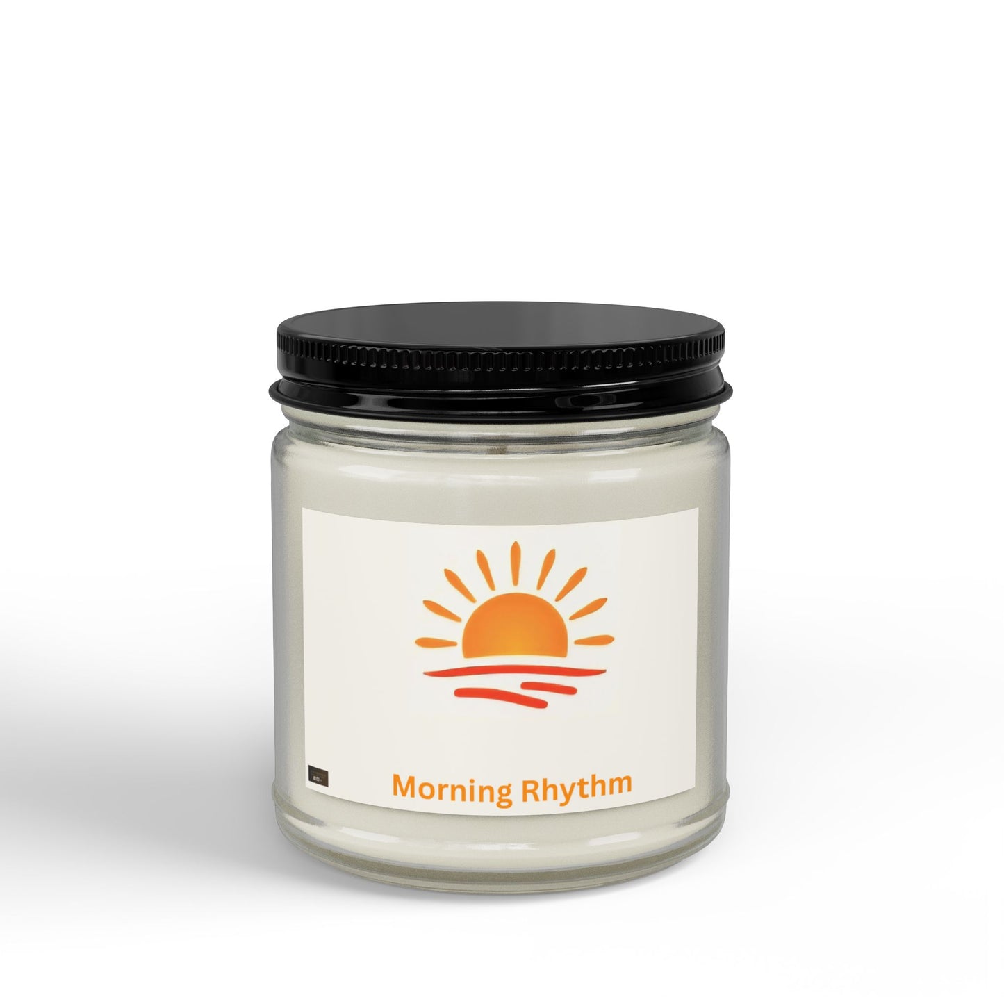 Morning Rhythm Soy Candle — Scented Clear Jar with Black Lid (4oz & 9oz)