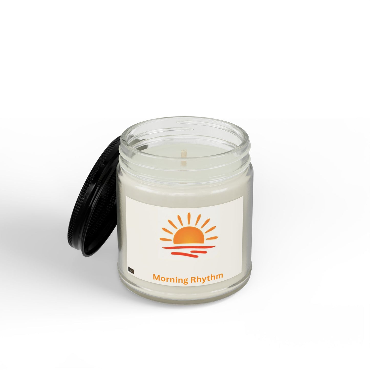 Morning Rhythm Soy Candle — Scented Clear Jar with Black Lid (4oz & 9oz)