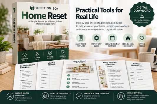 Junction Box Home Reset Digital Pack cover and printable checklist preview